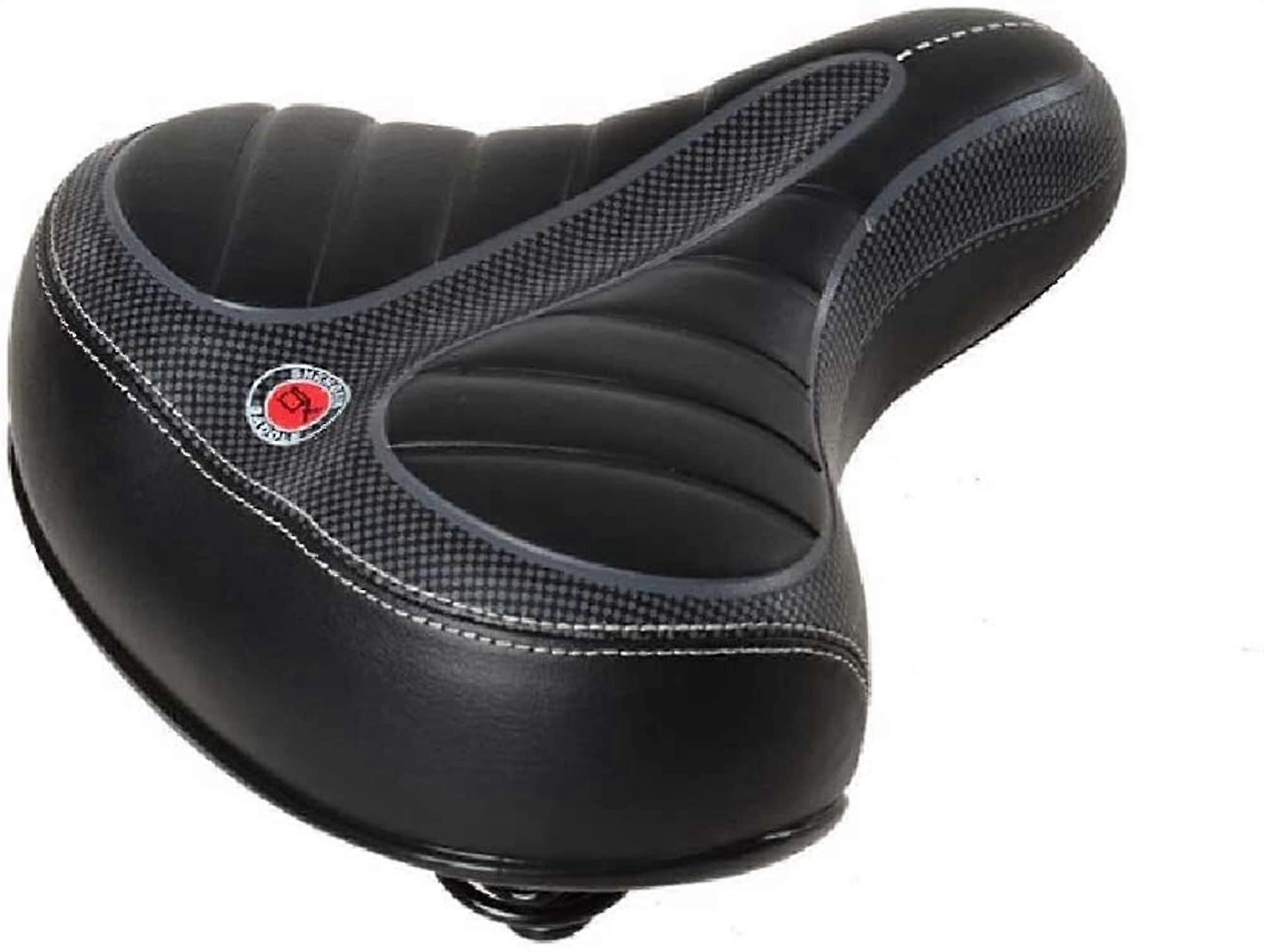 Large bicycle seat with soft padding, suitable for road bikes, city bikes, mountain bikes, and indoor spin bikes.