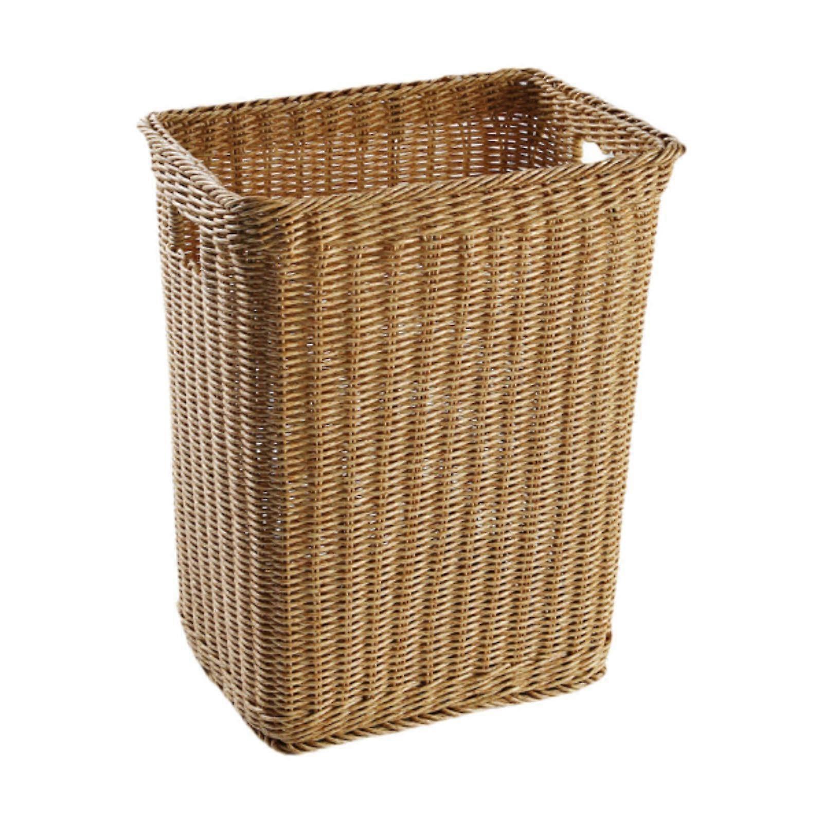 Home Storage Basket Woven Organizing Basket for Household and Dorm Use, Medium Size, Natural Material for Magazines and Toys