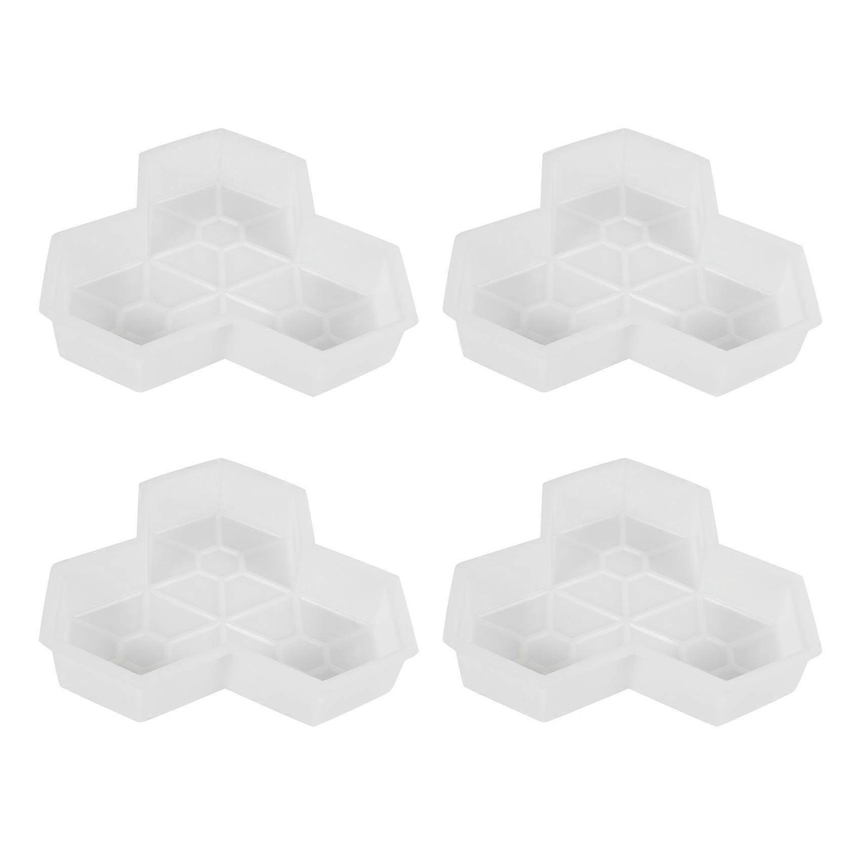 4Pcs Path Mold Maple Leaf Concrete Manually Plastic Stepping Stone Paving Molds for Pavement Courtya