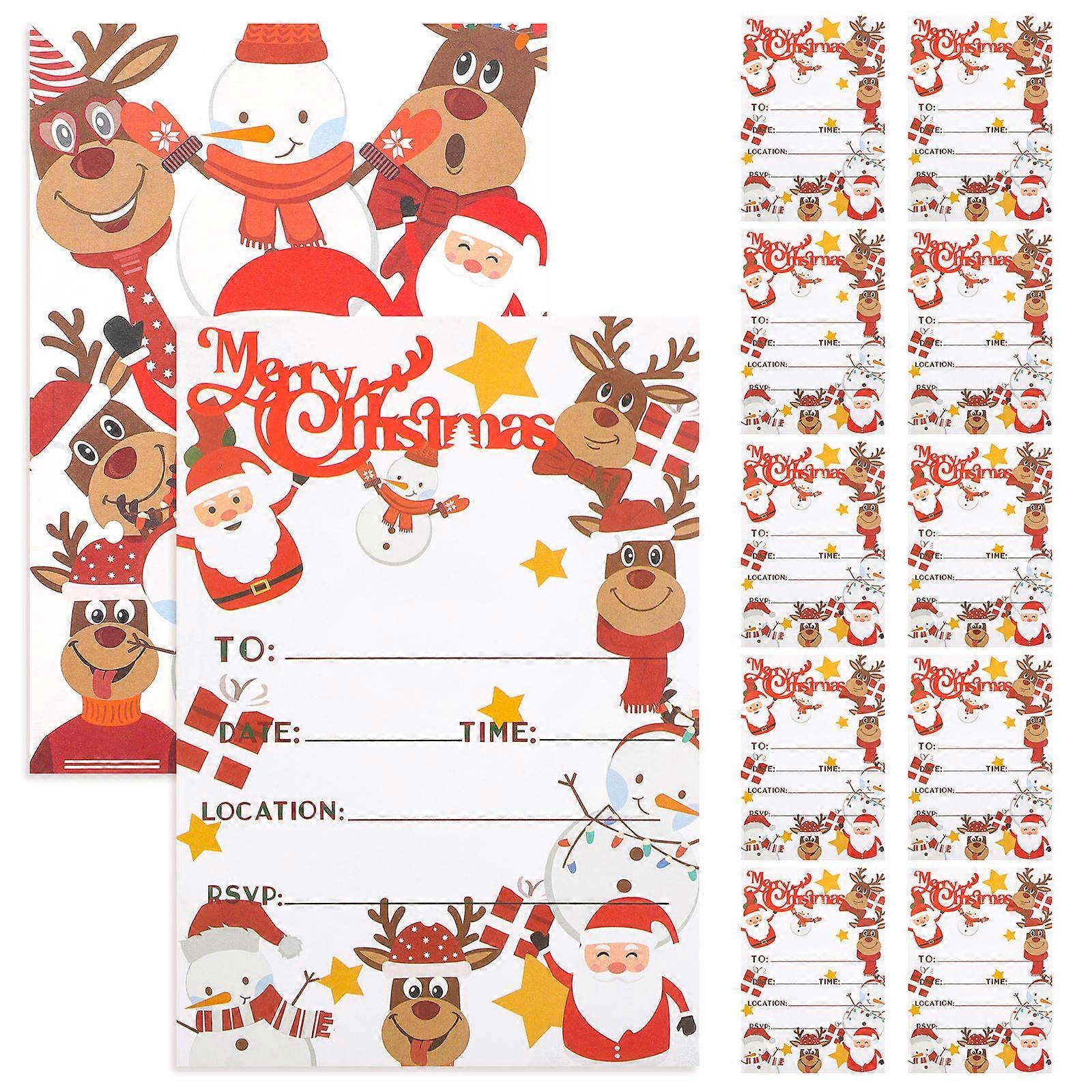 Party Invitation Paper Invitation for Christmas 10Pcs