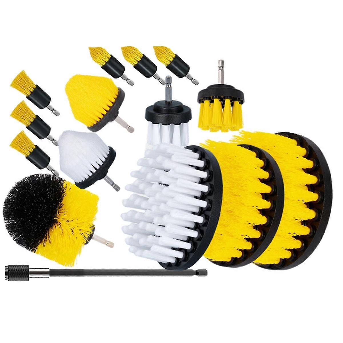 15pcs Electric Floor Scrubber Set Round Cleaning Brush Carpet, Glass, and Car Wheel Cleaning Brush