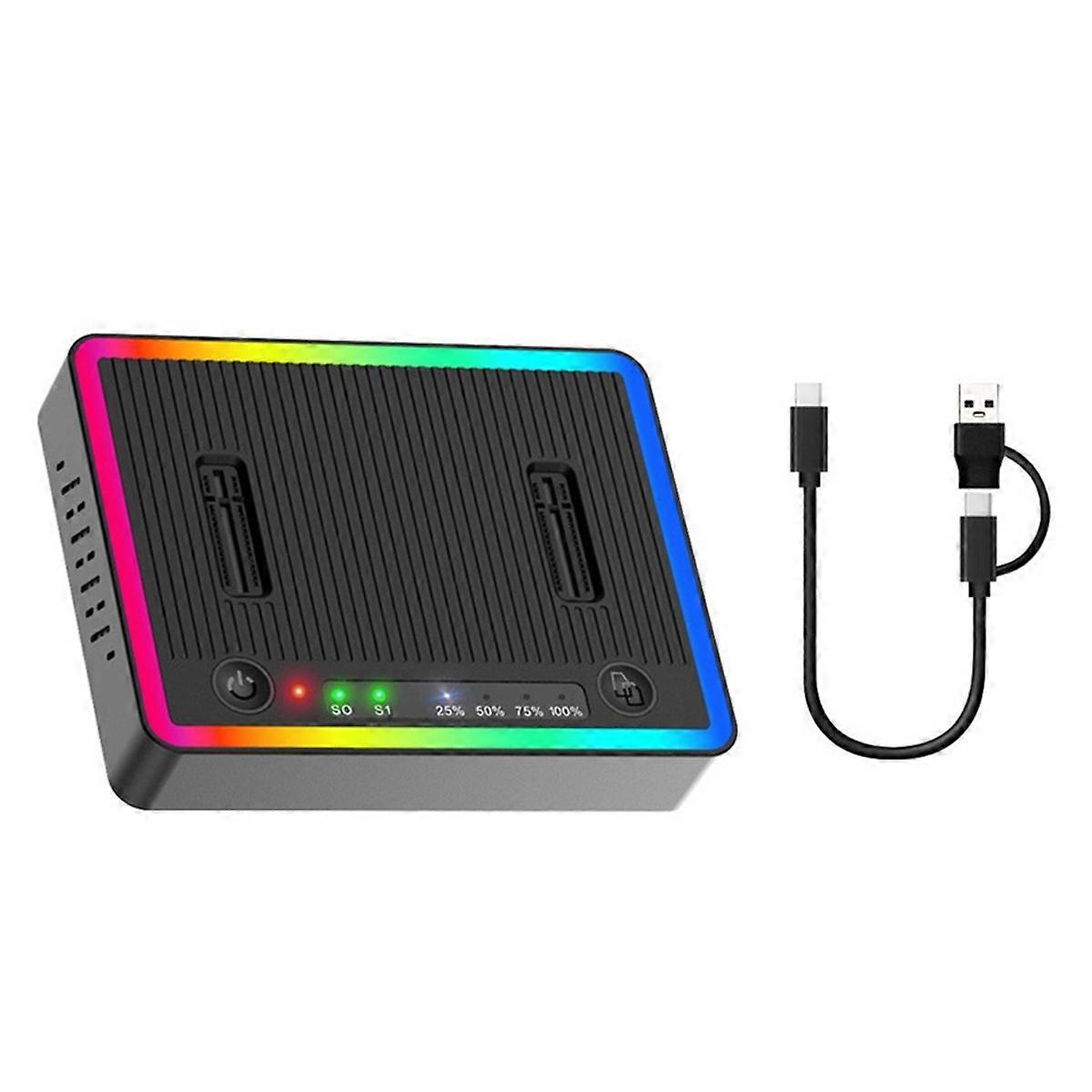 M.2 Duplicator Dual-Bay USB C Dock for NVMe PCIE NGFF SSD