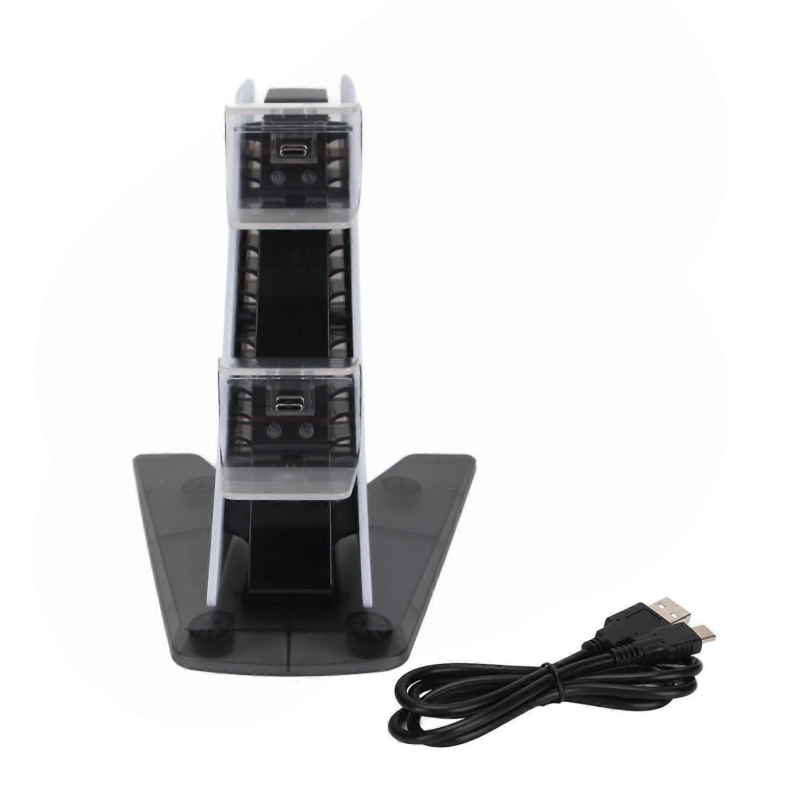 For PS5 Controller Charging Station Wireless Controller Charging Station with Dual Ports with Ambient Light White