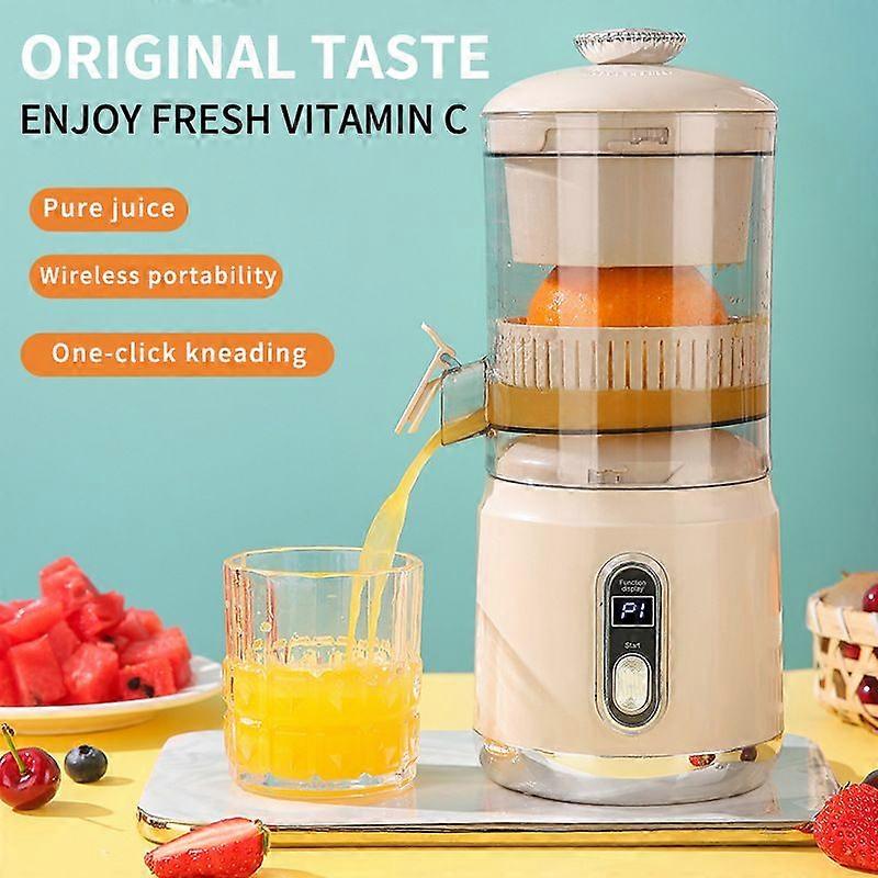 Portable Multi-Function Electric Juicer Small Orange Juice Machine - Beige