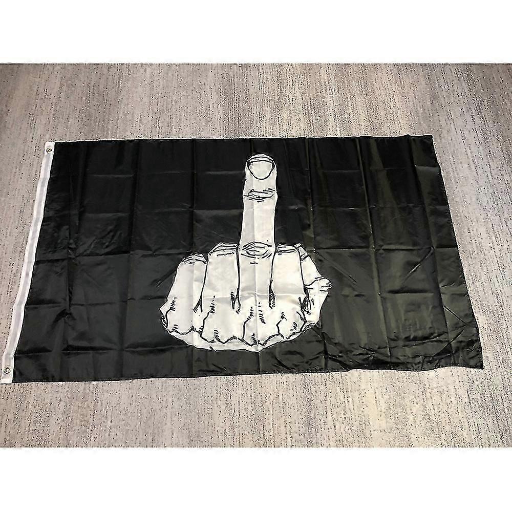 SuperOnezxz 90x150cm Middle Finger Flag, Double Penetration Polyester Hanging Banner for Decoration