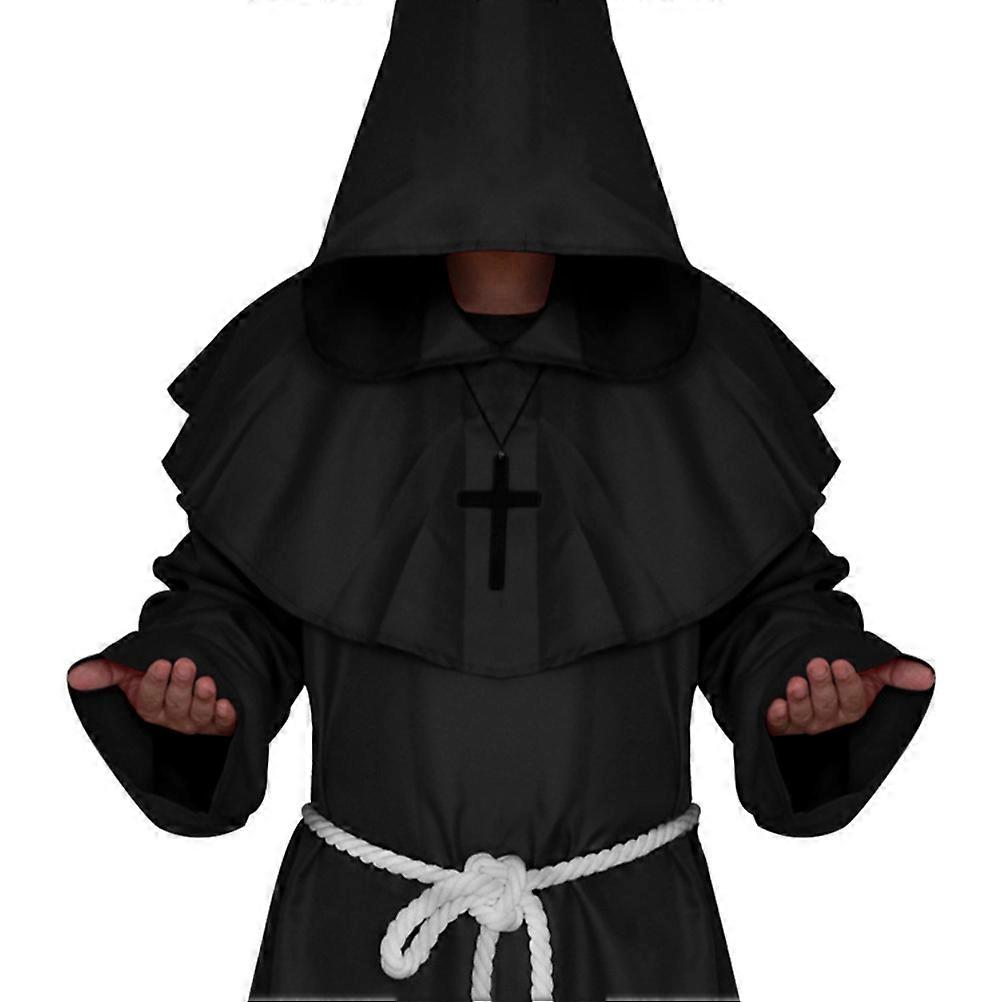 Halloween Costume Monks Uniform Cosplay Suit for Party Use Xl Black