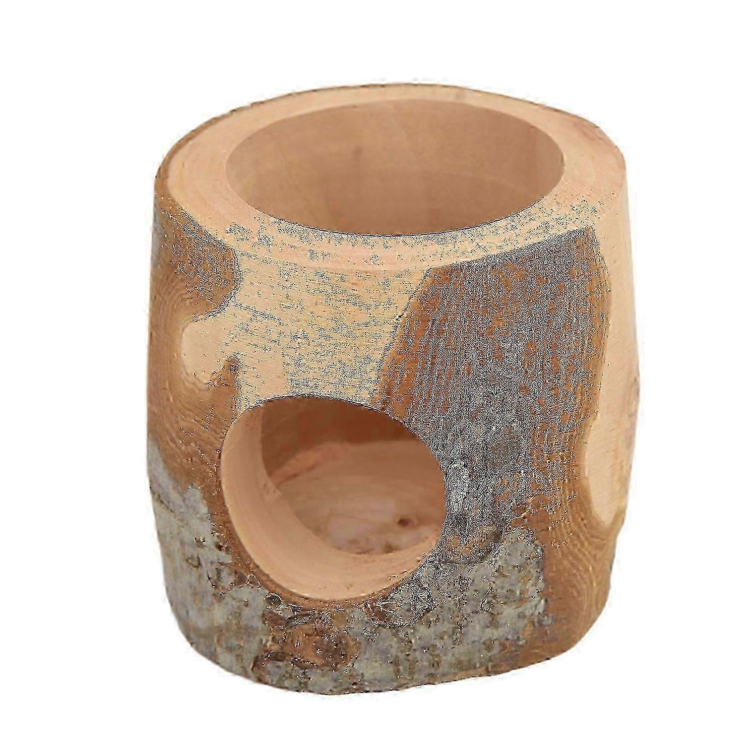 Hamster Tree Hole Hideout Climbing Chewing Wooden Hamster Tunnel Tube for Guinea Pig