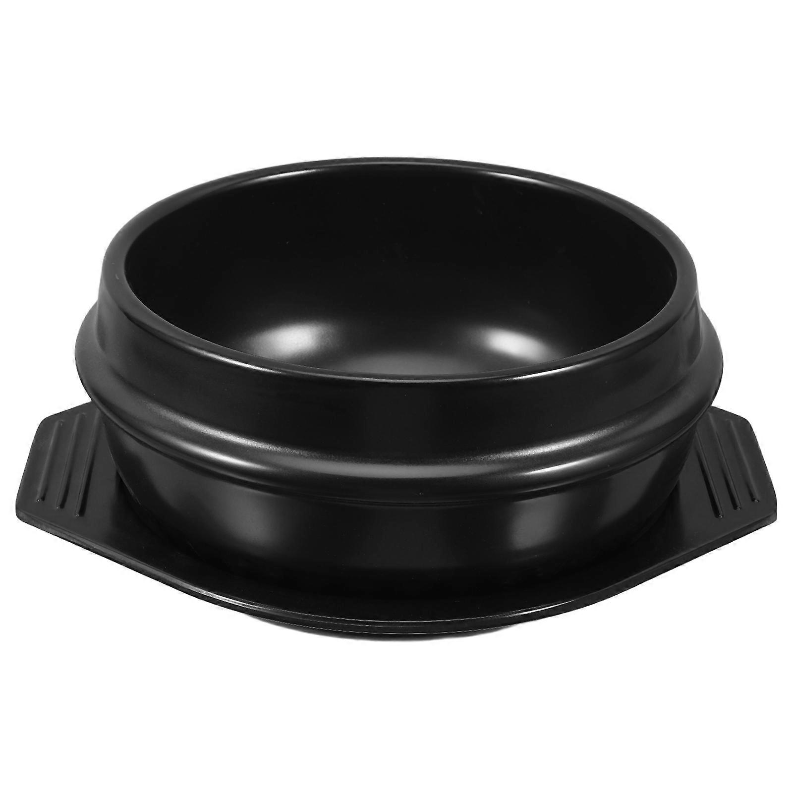 Ceramic Cookware Household Stew Pot for Kitchen Use 2Pcs Black Pots