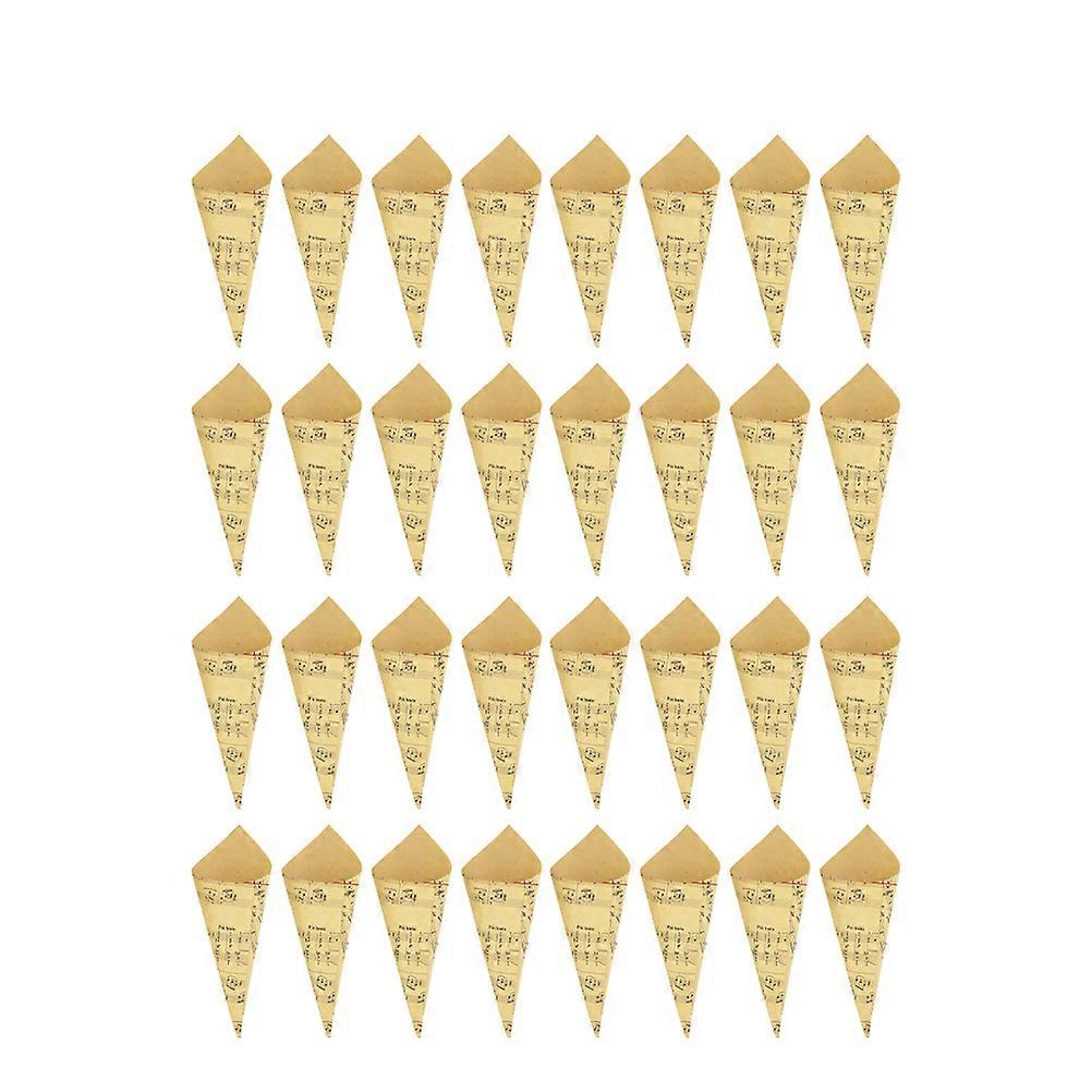 Gift Box for Celebration 300Pcs DIY Kraft Paper Cones Music Note Pattern