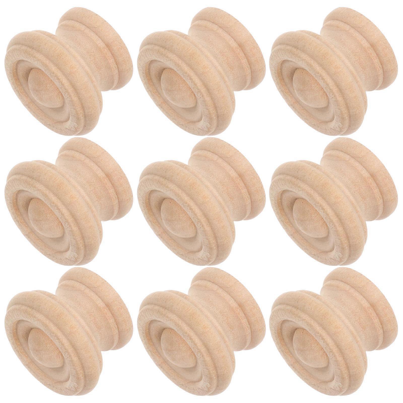 Wood Drawer Knobs Wooden Handles for Dressers with Pull Function 36Pcs