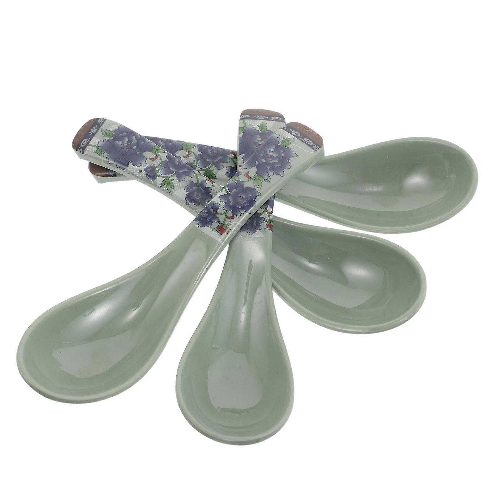 Sturdy Blue Dining Teaspoons For Elderly Children Elegant Design Formal Dining 30Pcs Serving