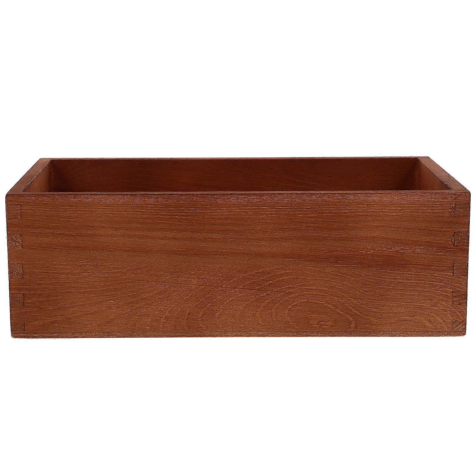 Sundries Organizer Bin Rectangular Storage Box For Household Items Modern Style Coffee Color 3Pcs