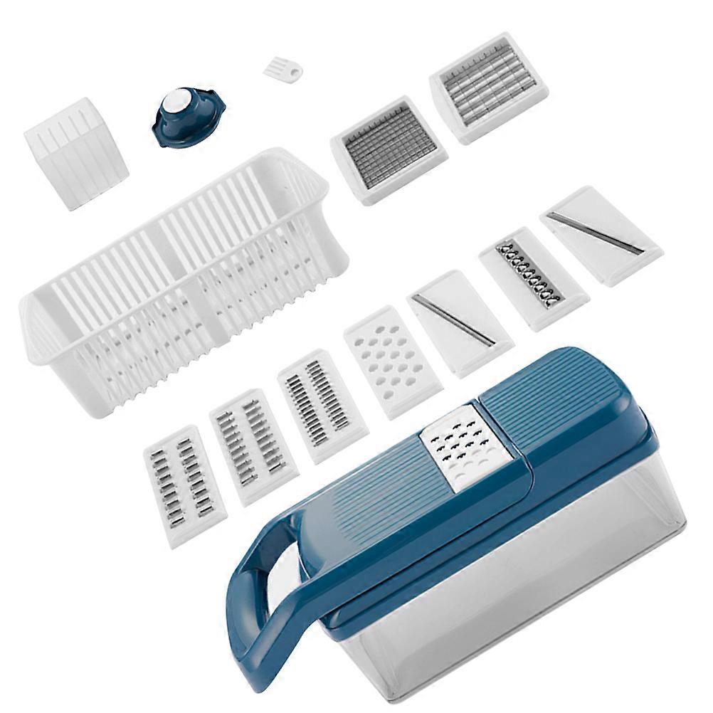 Multi Functional Vegetable Chopper Kitchen Shredder Blue 29x10.5cm Peeling 1 Set