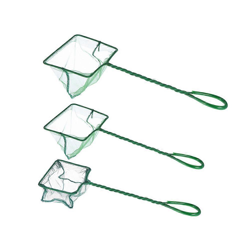 Foldable Nylon Net 3Pcs Aquarium Accessories Suitable for Fishing and Aquarium Maintenance Green