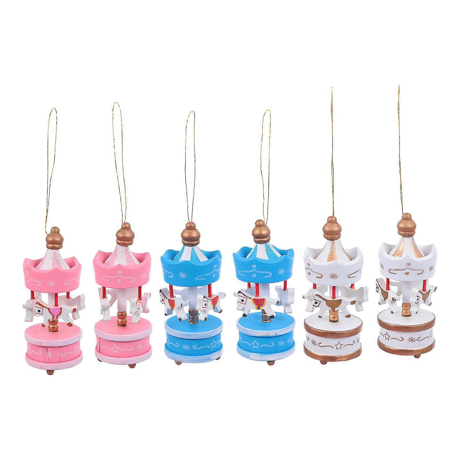 Christmas Decorations Merry-Go-Round Ornaments for Home Display 2Sets