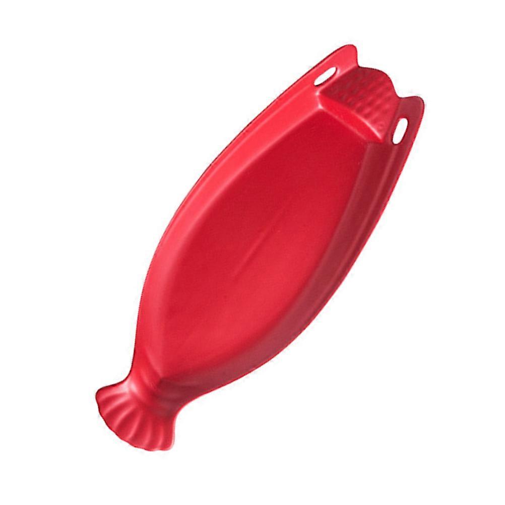 Creative Plate 2Pcs Ceramic Tableware Fish Shaped Dish Ideal For Hosts Parties 14 Inch Red Storage