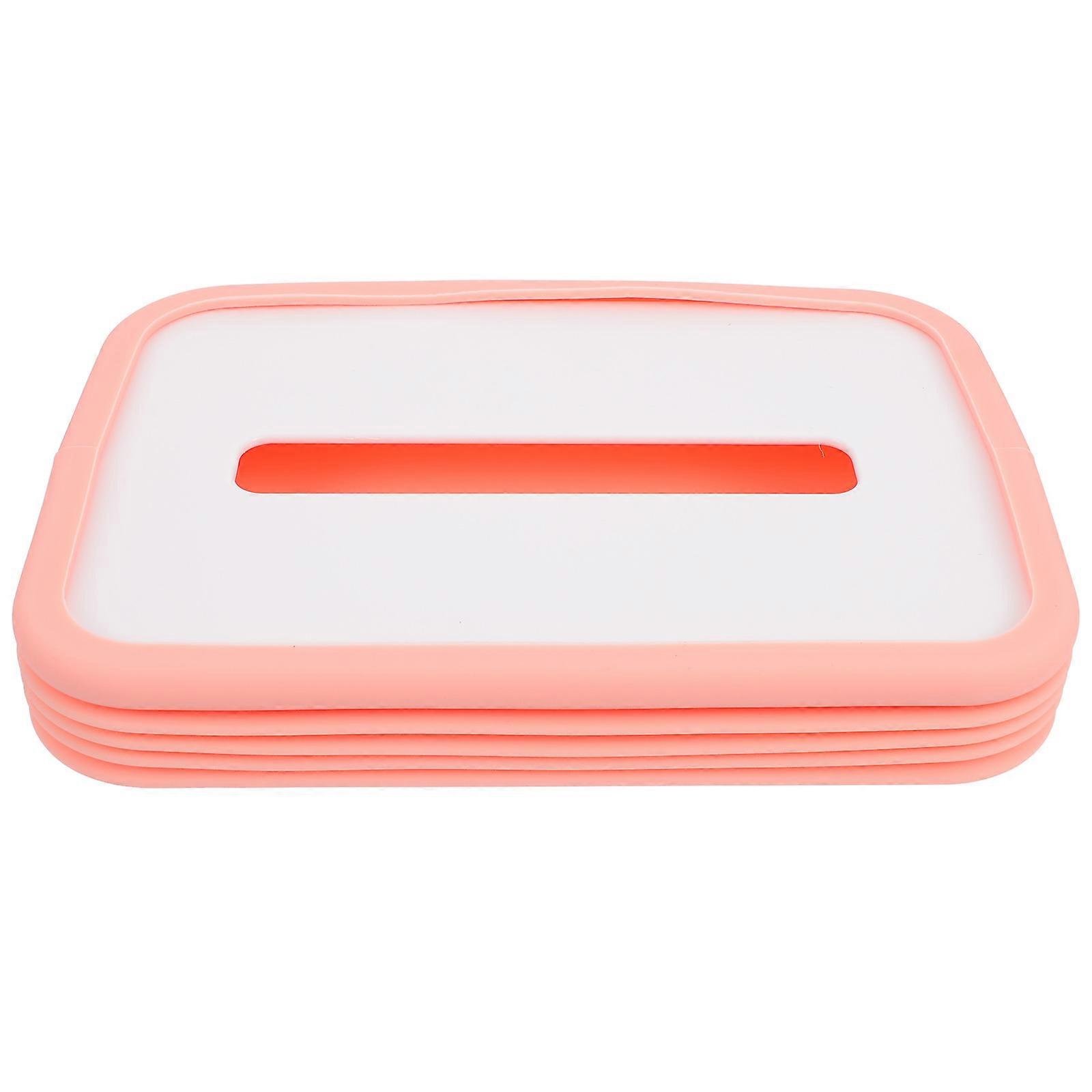 Pink Silicone Tissue Box Holder Foldable for Storage 6Pcs Set