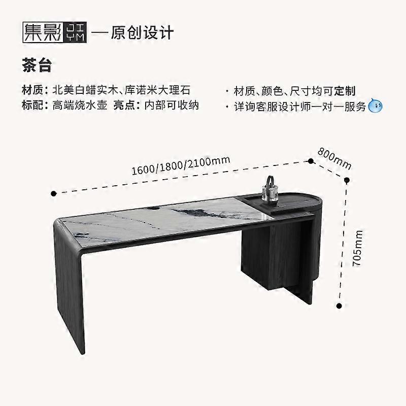 ZML marble solid wood tea table tea table modern simple home office balcony guest tea table and chair combination