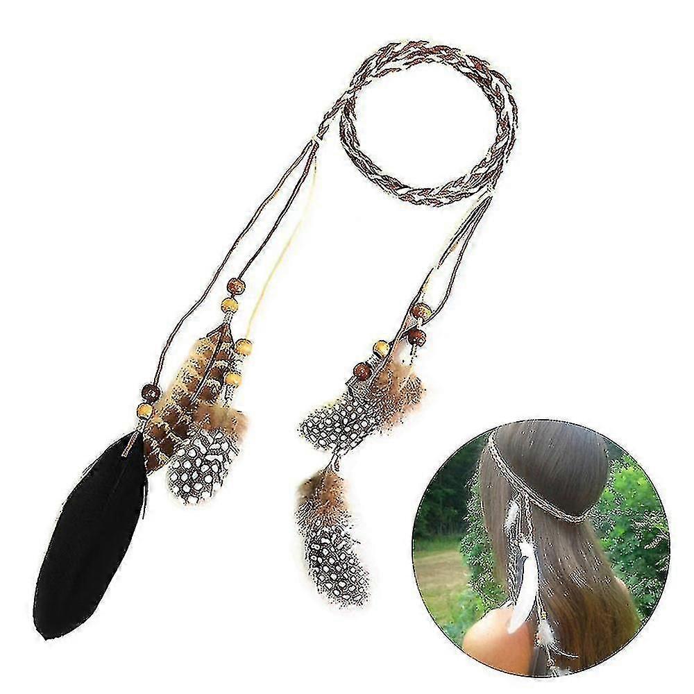 fjær hodebånd hippie hår stropper