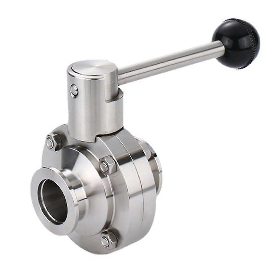 Three Way Valve SS304 Sanitary Manual Vacuum Butterfly Valve, KF25 KF40 KF50 Clamp-Type Quick Clamp, 1 Piece