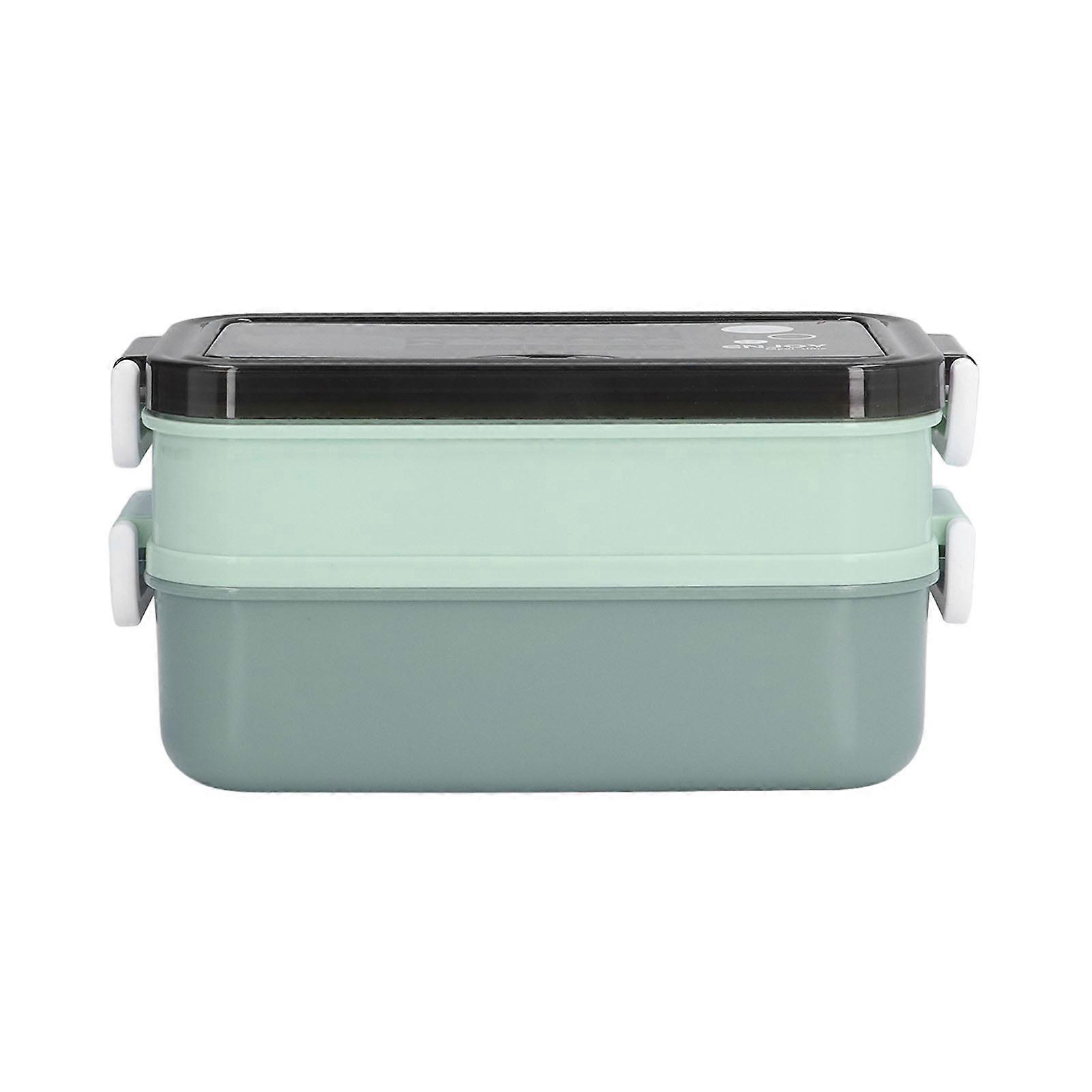 Lunch Box 2-Tier Stackable 200ml Green Folding Buckle Insulated