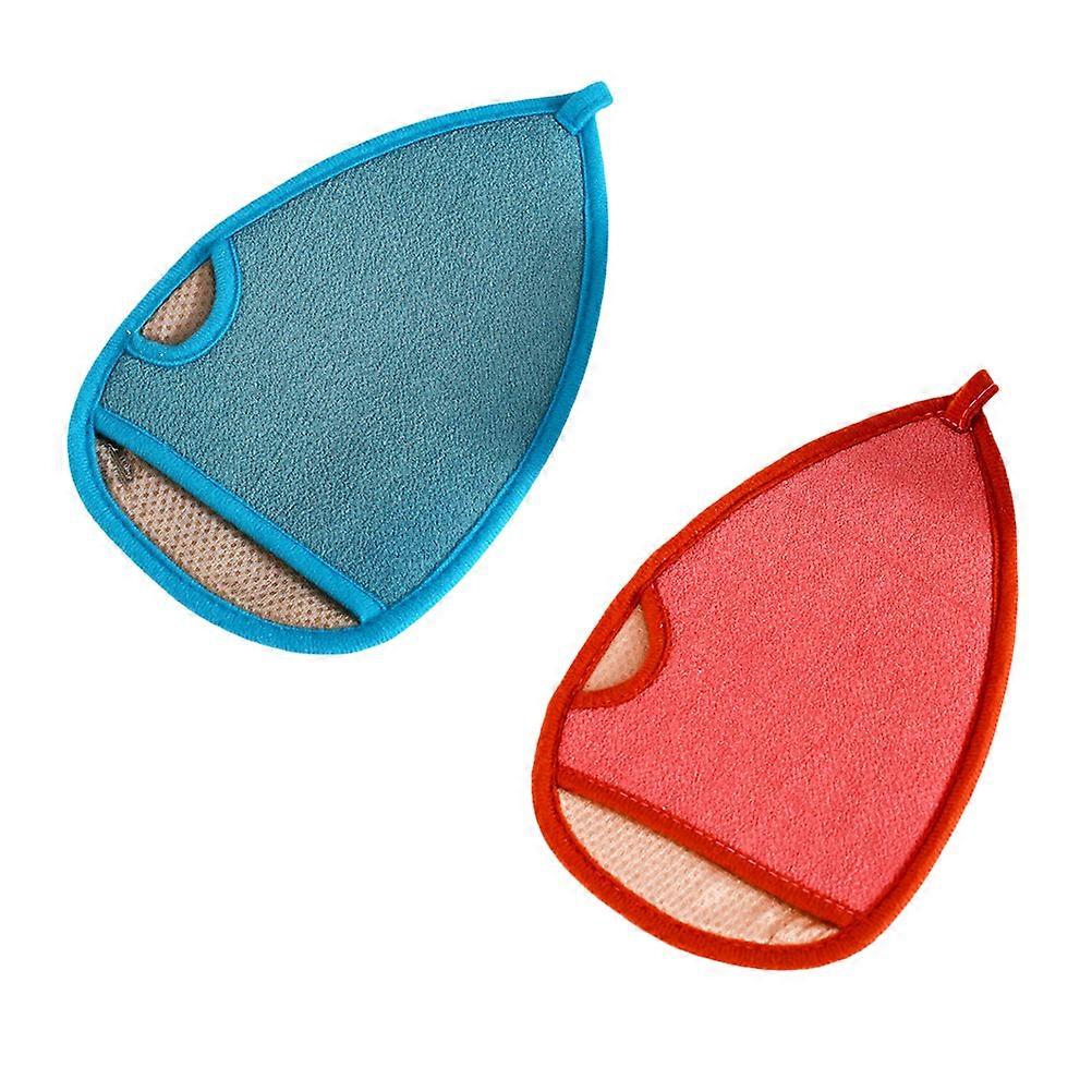 Exfoliating Glove Shower Wash Rag for Body 2Pcs Assorted Color Scrubber