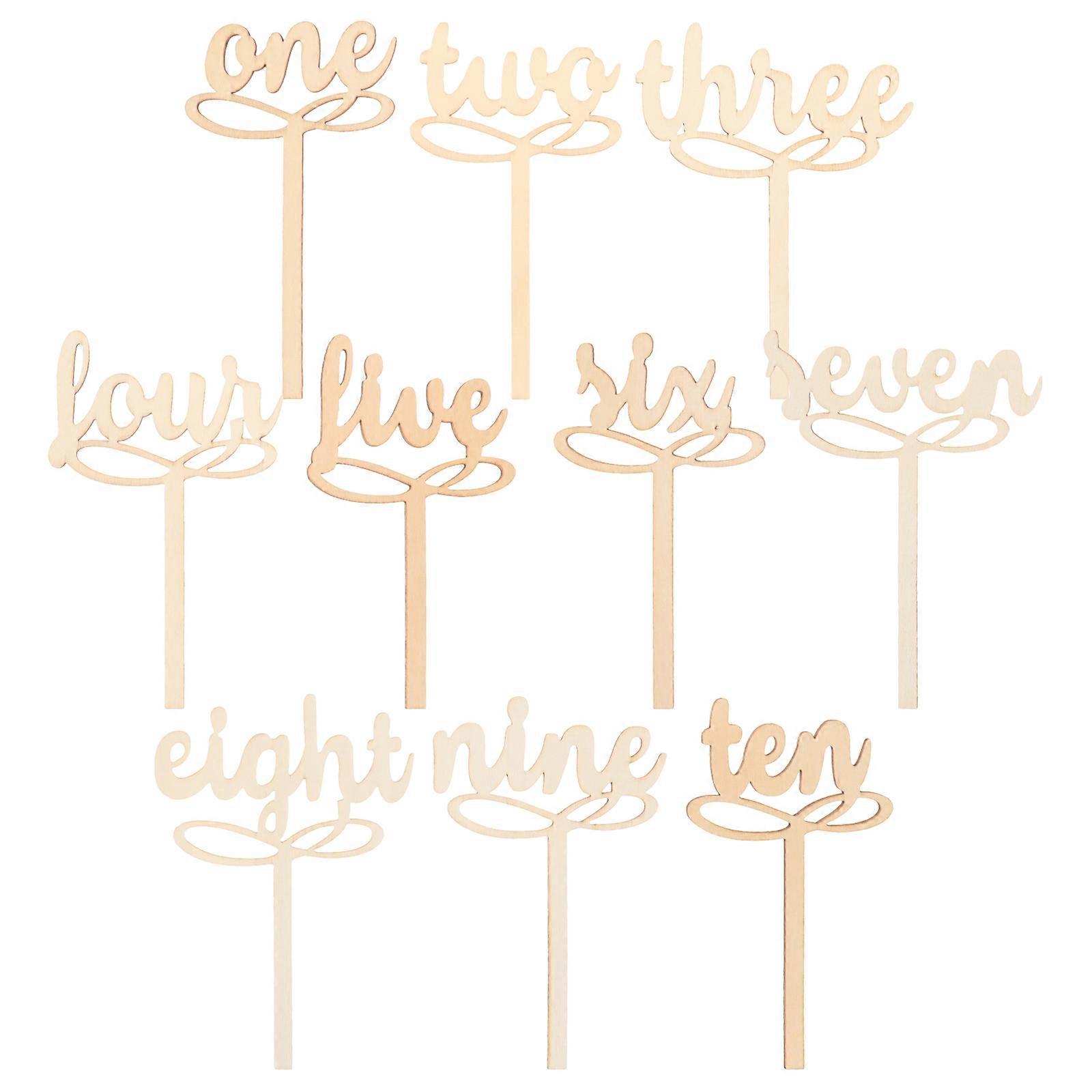 30Pcs Wood Table Number Signs for Wedding Decorative Use Beige Style