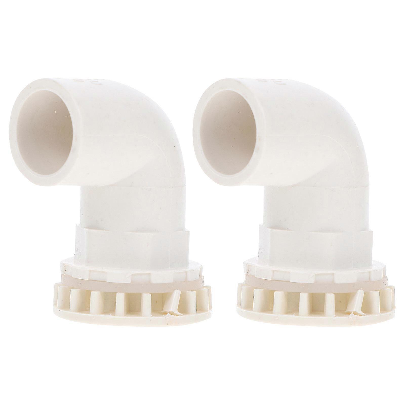 Betta Fish Tank Accessories Elbow Shape Design White Color 2Pcs