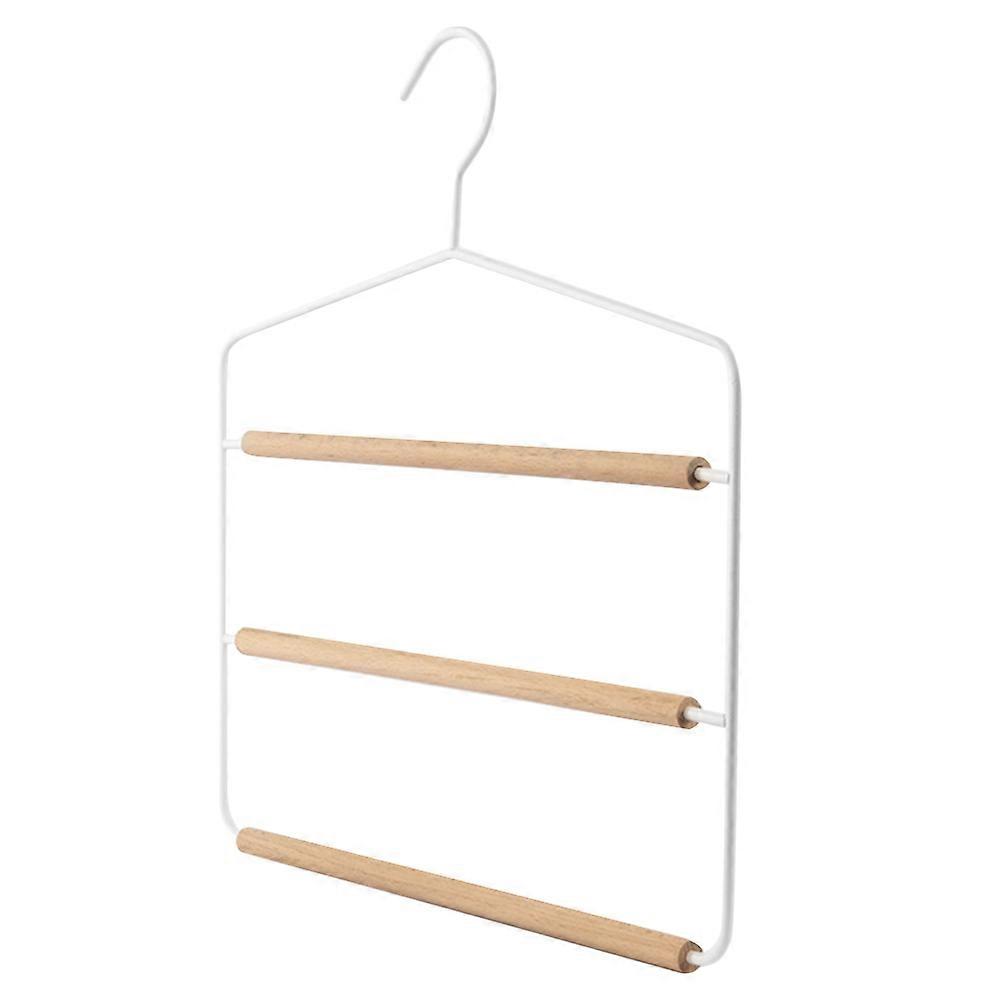 White 4Pcs Multi-Function Pants Hanger For Closet Storage Space Saving Home Use With Clothes Protection