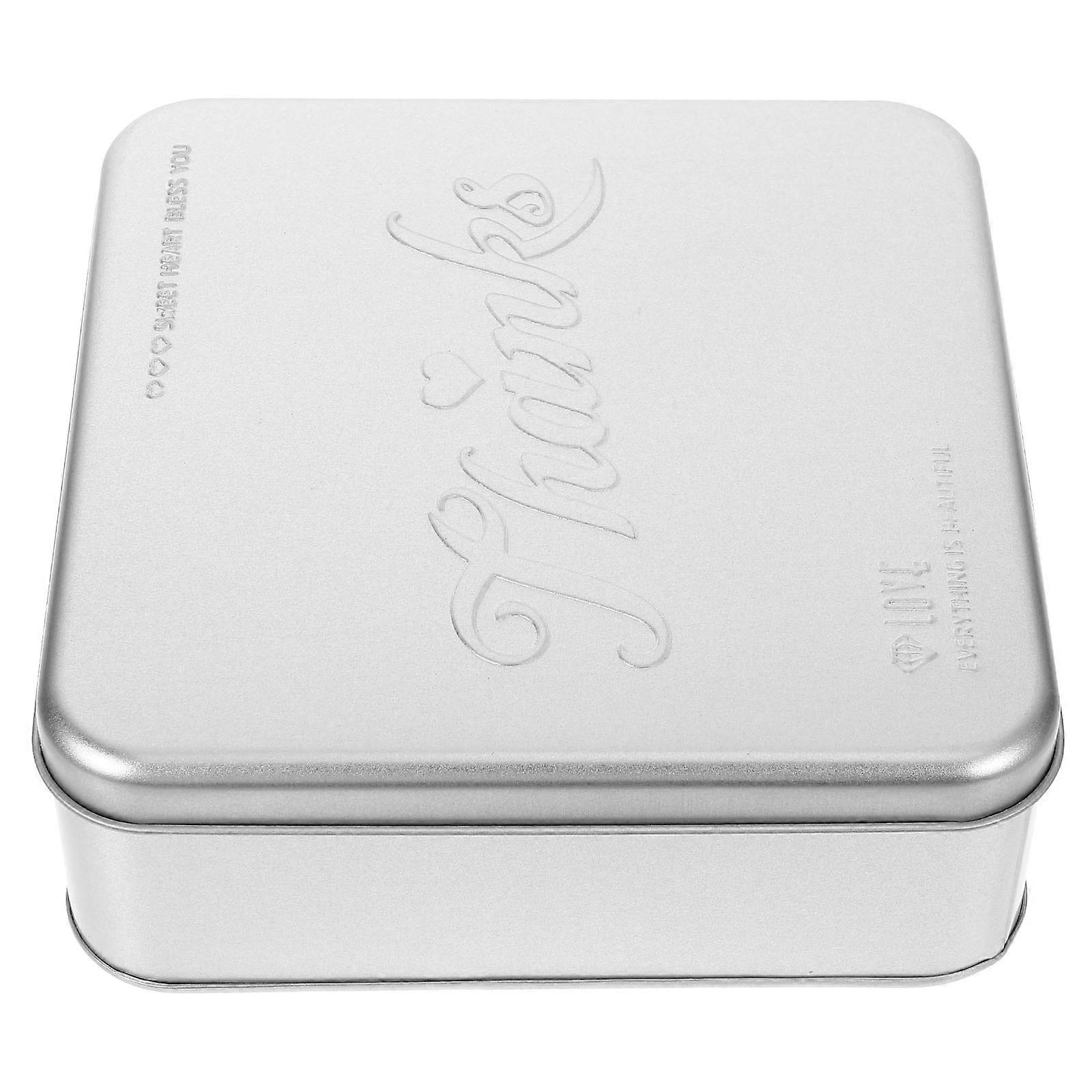 Flower Pattern Tinplate Candy Box Square Storage Boxes 3Pcs Pink