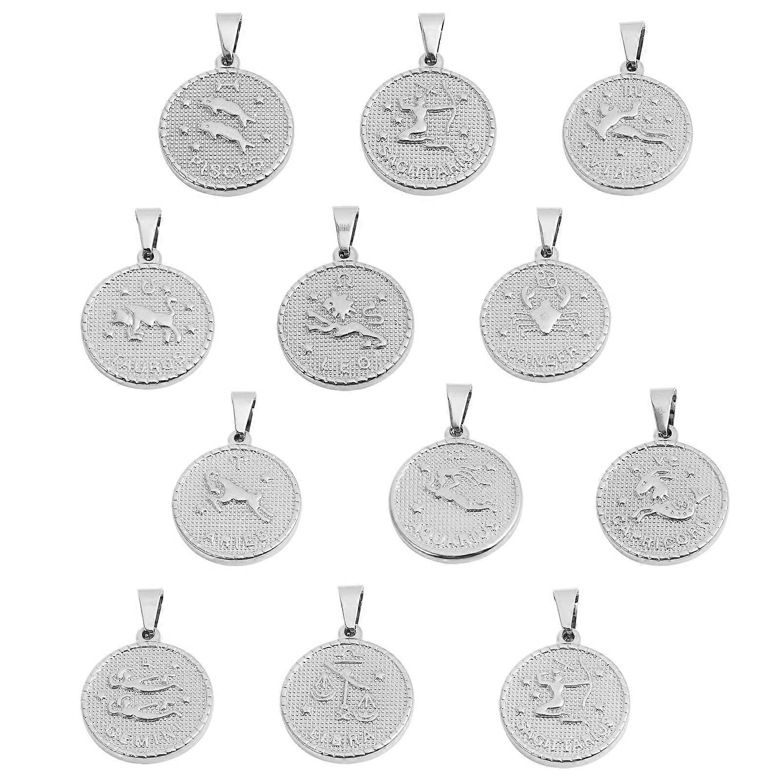 12Pcs Flat Round Stainless Steel Jewelry Charms For DIY Projects And Craft Enthusiasts