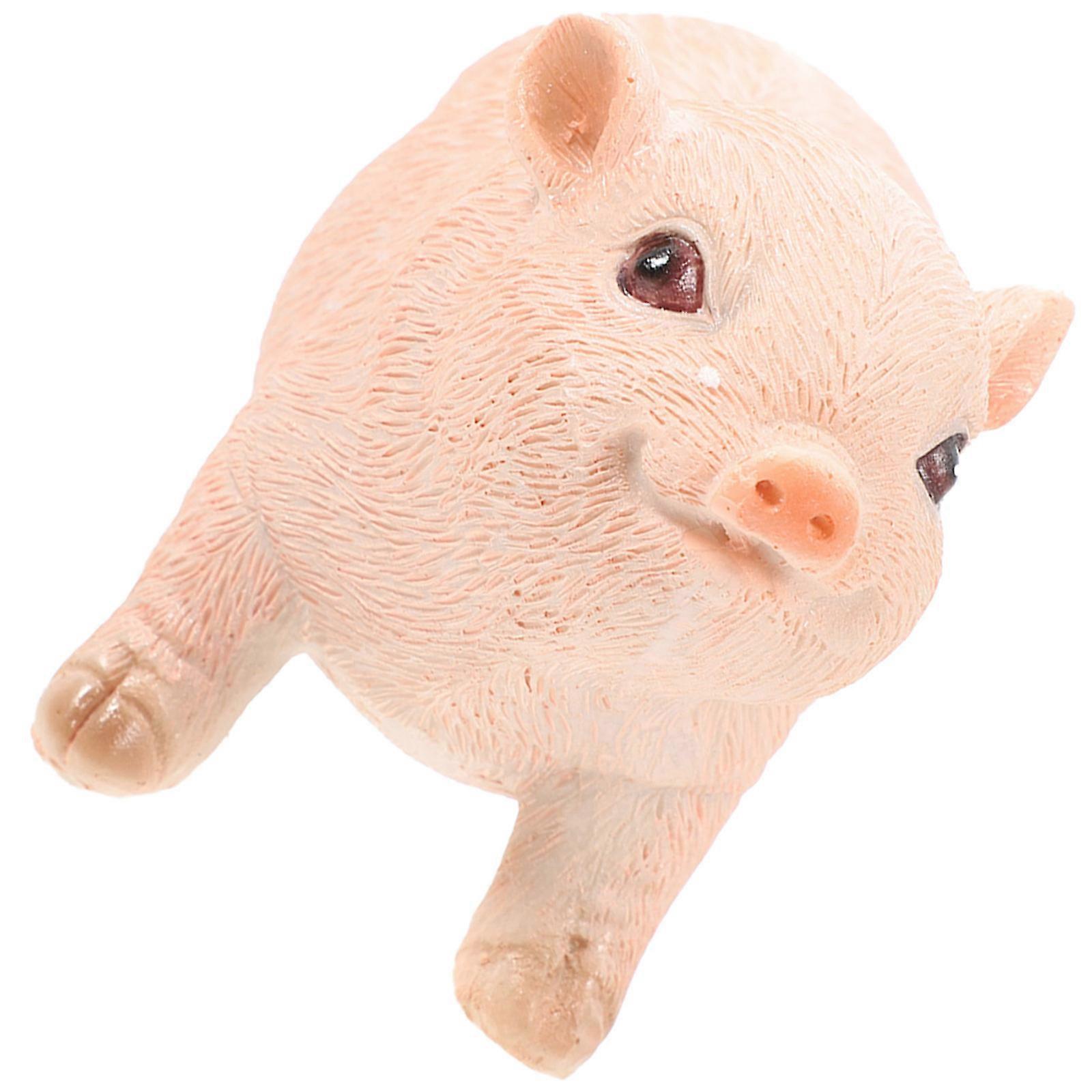 Realistic Pig Model Resin Pig Figurine for Playing 5Pcs Desktop Decor