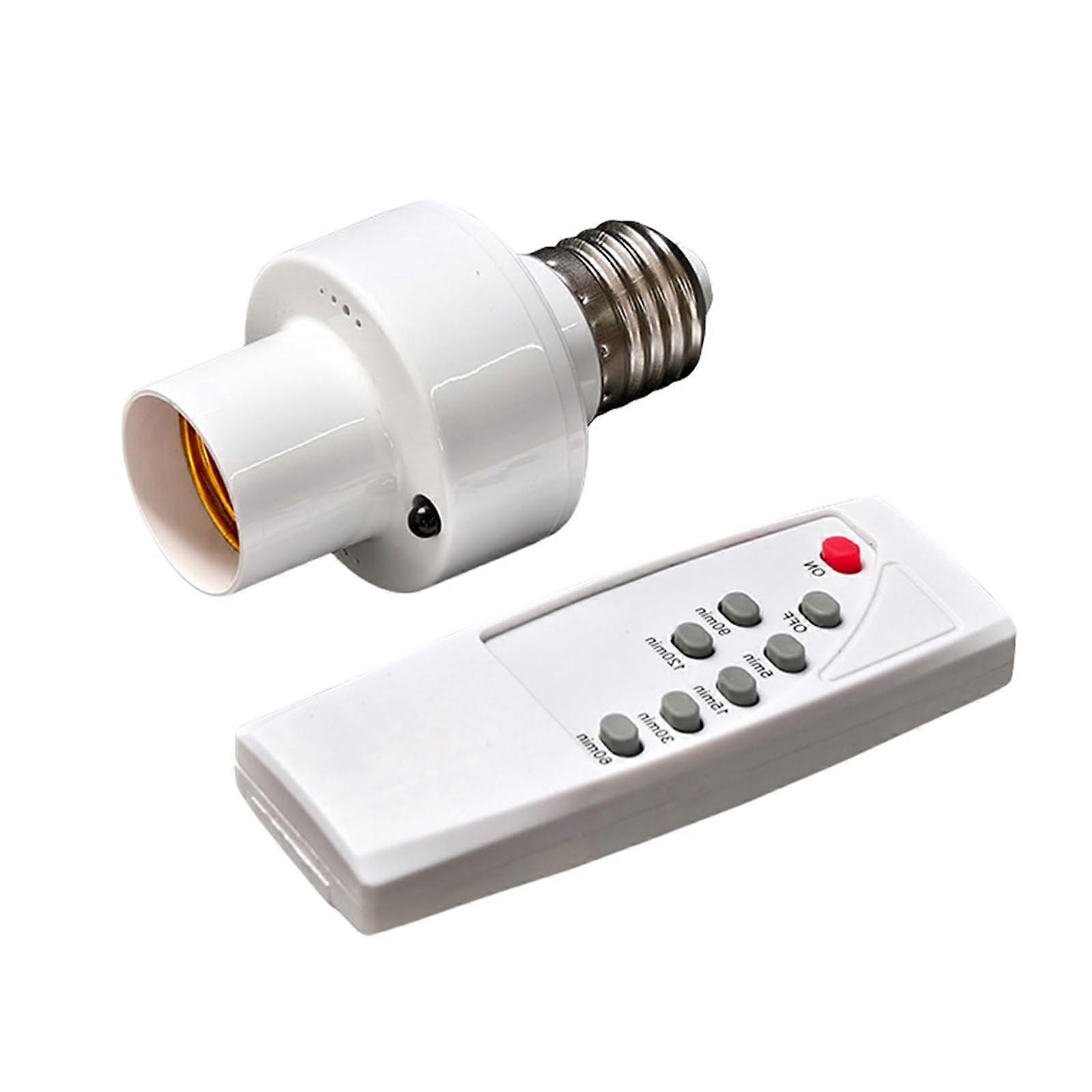 Light Switches Set Remote Control Light Socket E27 Base Lamp Holder With Remote Timer For Basement Garage Kit 1 Set
