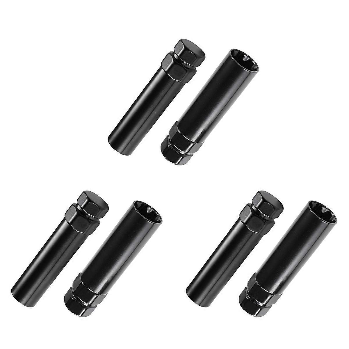 7 Spline Lug Nut Key 6 Spline Lug Nut Socket Removal Tool, 6 PCS Dual Hex Drive Aftermarket Wheel Lo