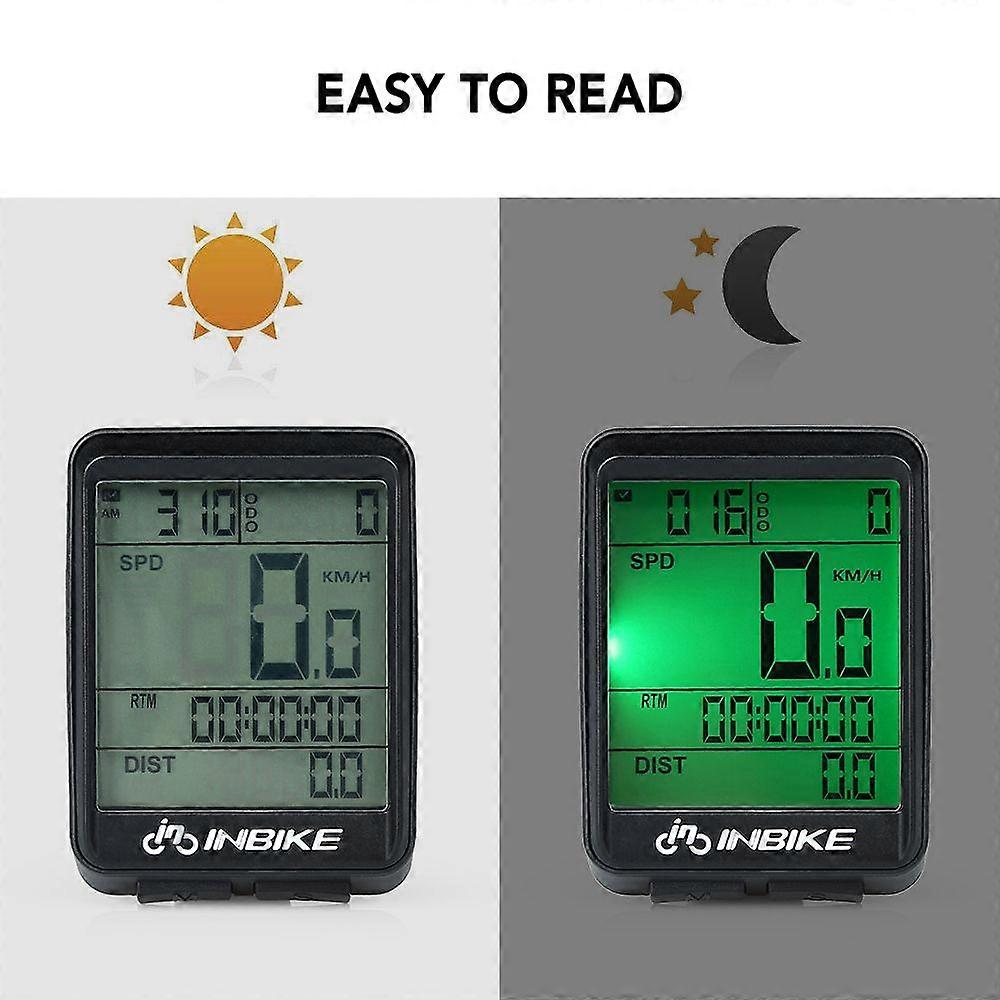 Bike Speedometer Wireless Bike Computer Rainproof LCD Display Multifunctional Cycle Odometer
