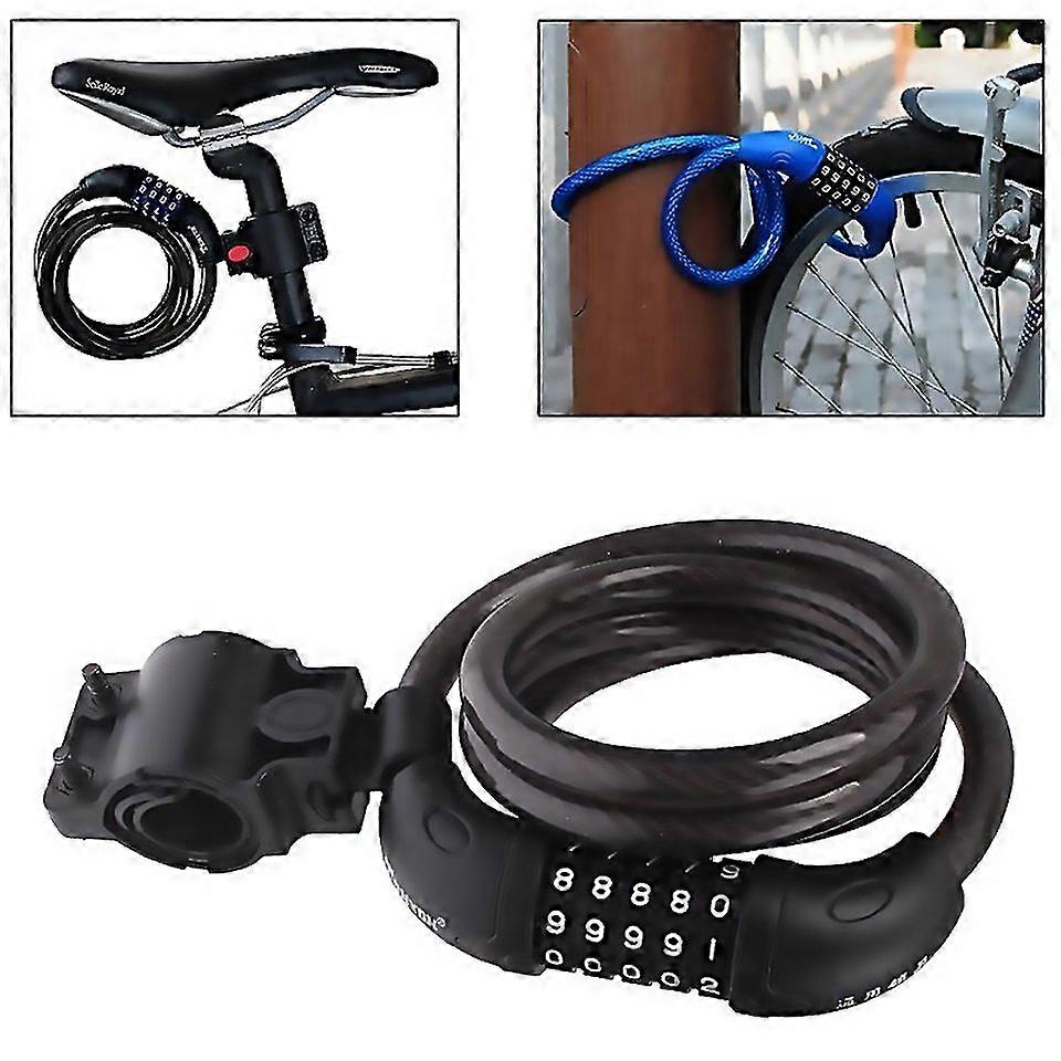 For 5 Digits Bicycle Motorcycle Steel Wire Lock Strip