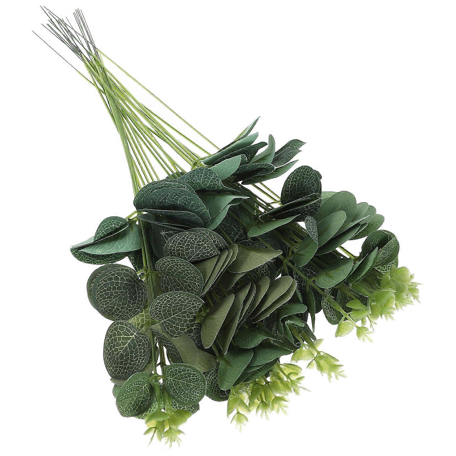 Cupcake Inserting Topper for Baking Adorns 20Pcs Eucalyptus Leaves