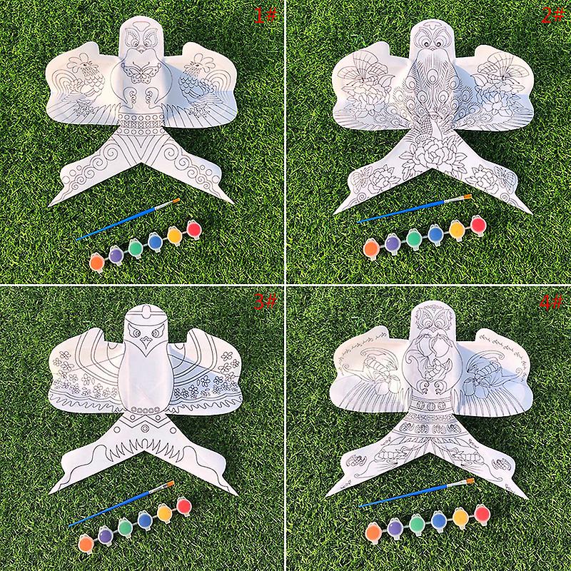 Kindergarten Parent-child Handmade Cartoon Graffiti Kite Blank Coloring Diy Kite