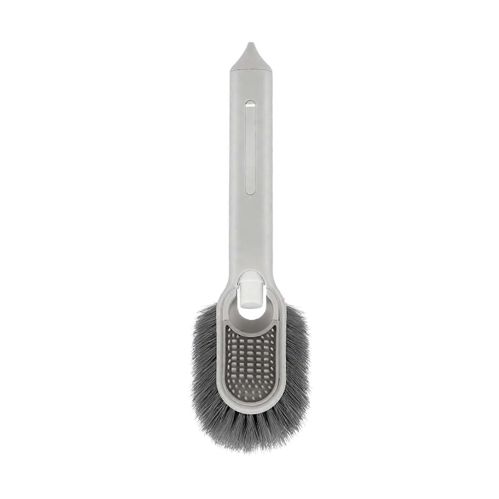 Dish Scrub Brush With Soap Dispenser Multipurpose Hard Bristle Dish Wand For Tub Sink Shower Window Tracks