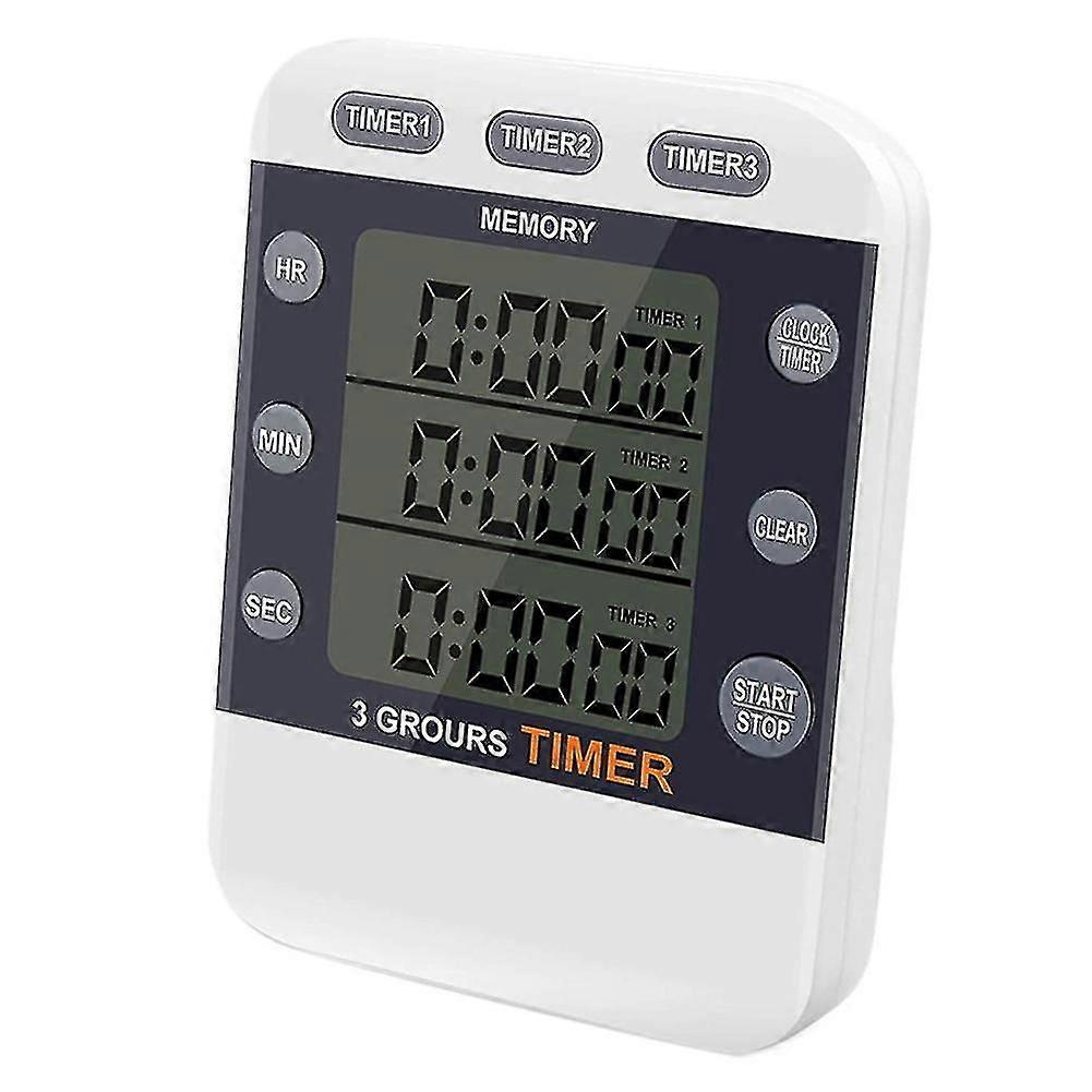 Digital Timer 100 Hour Triple Count Down/up Clock Timer Cooking Timer