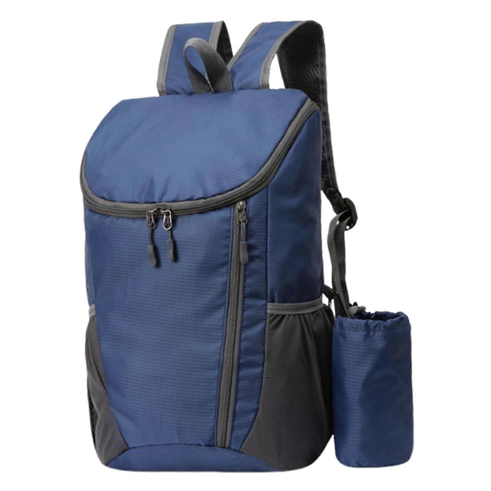 Waterproof Hiking Backpack 20 Litres Capacity Lightweight Foldable Camping Bag Dark Blue Outdoor Adventure
