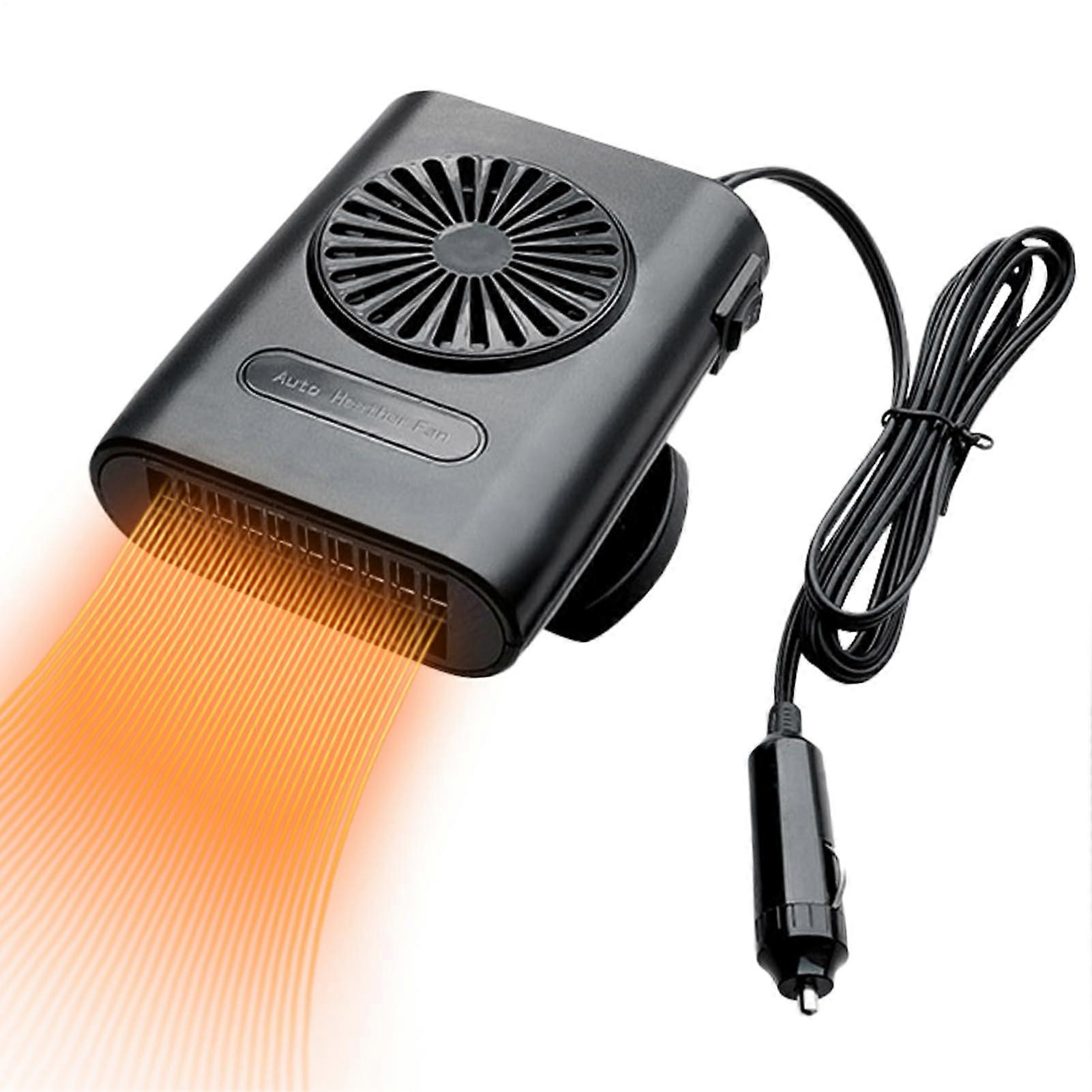 Portable Car Heater 12V Defroster For Windshield, Compact Defogger And Auto Heating/Cooling Fan For Cars, RVs Black