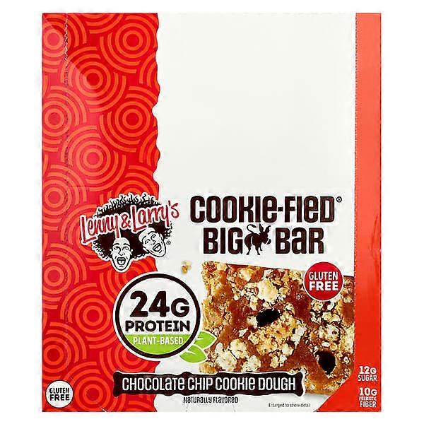 Lenny & Larry's, Cookie-Fied® Big Bar, Chocolate Chip Cookie Dough, 12 Bars, 3.17 oz (90 g) Each