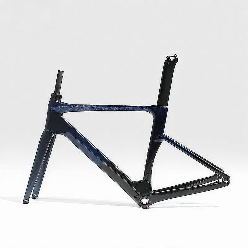 Blue Carbon Gravel Bike Frame Road Thru Axle Frameset Disc Brake 51cm