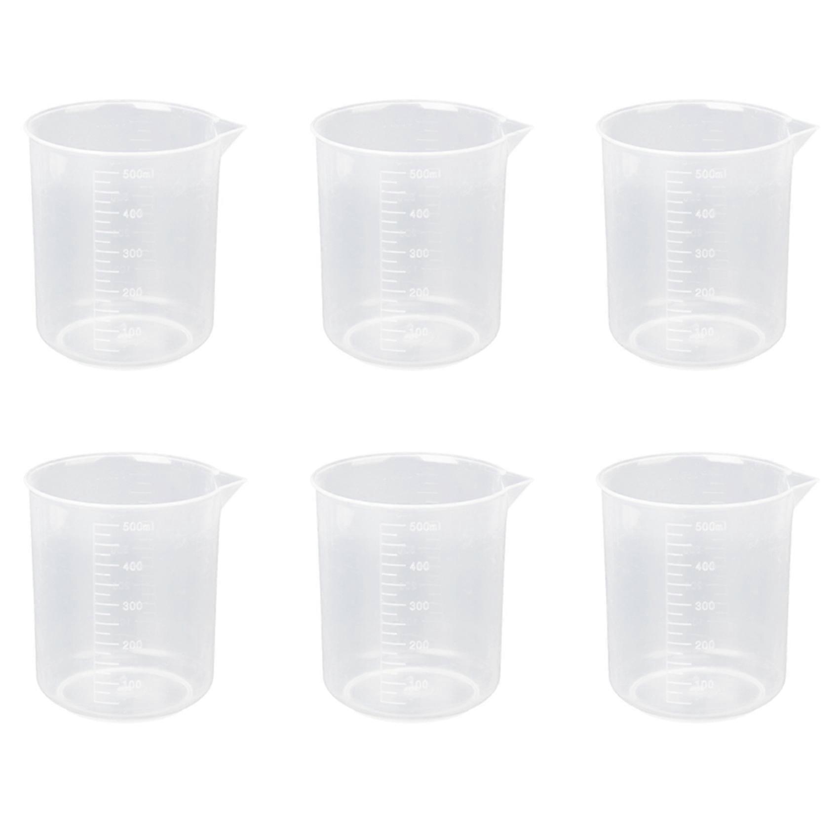 6X 500ml Graduated Beaker Transparent