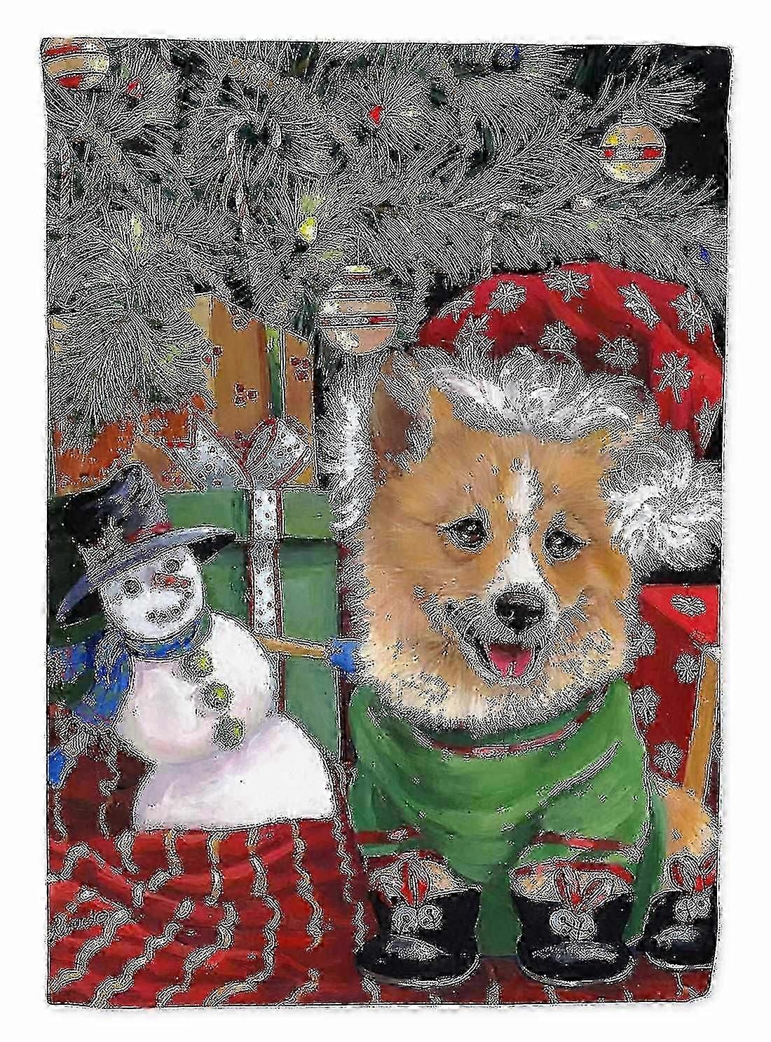 Corgi Under My Christmas Tree Flag Canvas House Size Cs