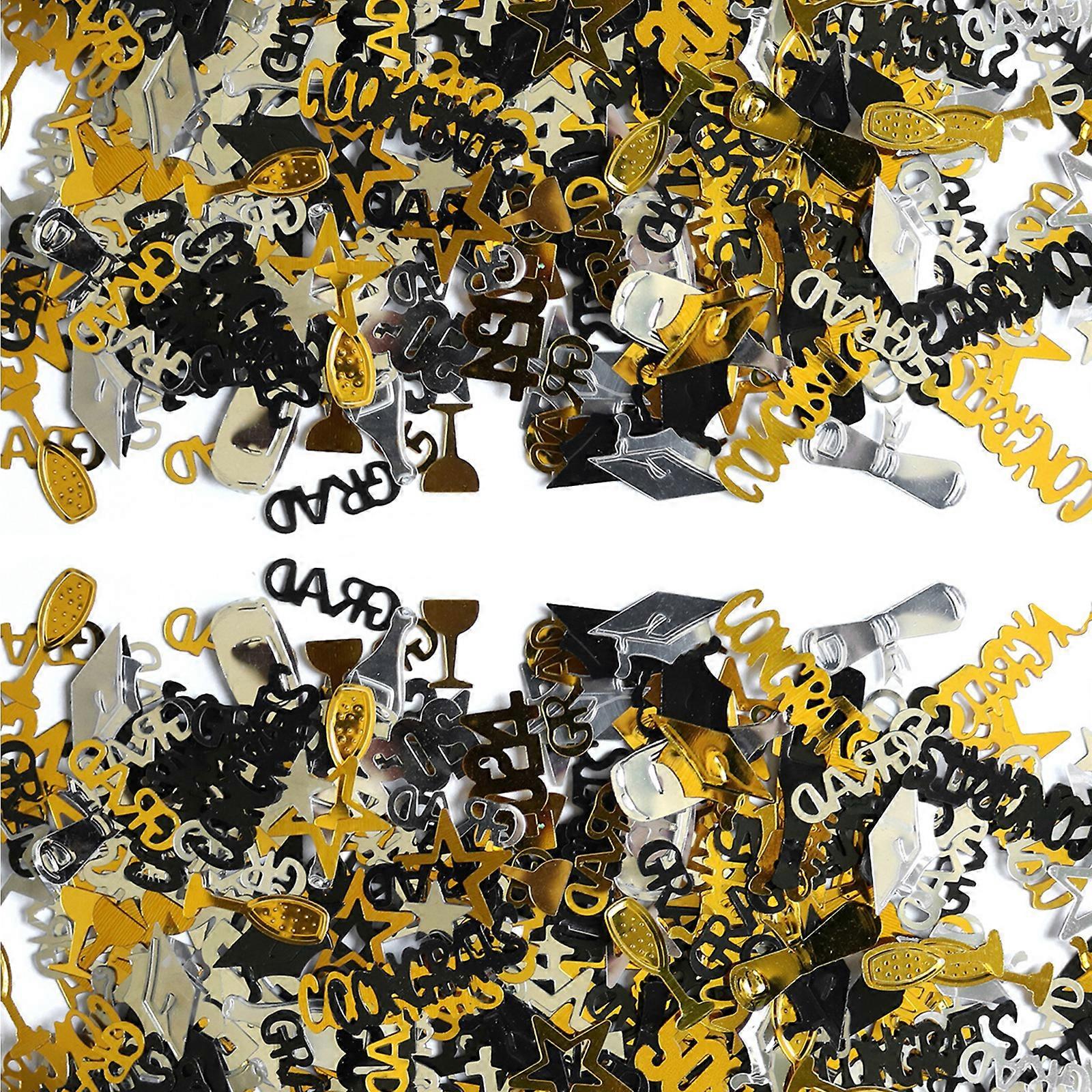 1 حقيبة متلألئة قصاصات ورق التخرج لوازم حفلة الذهب والأسود والأزرق زينة الاحتفال لحفلة الحدث متعددة الألوان