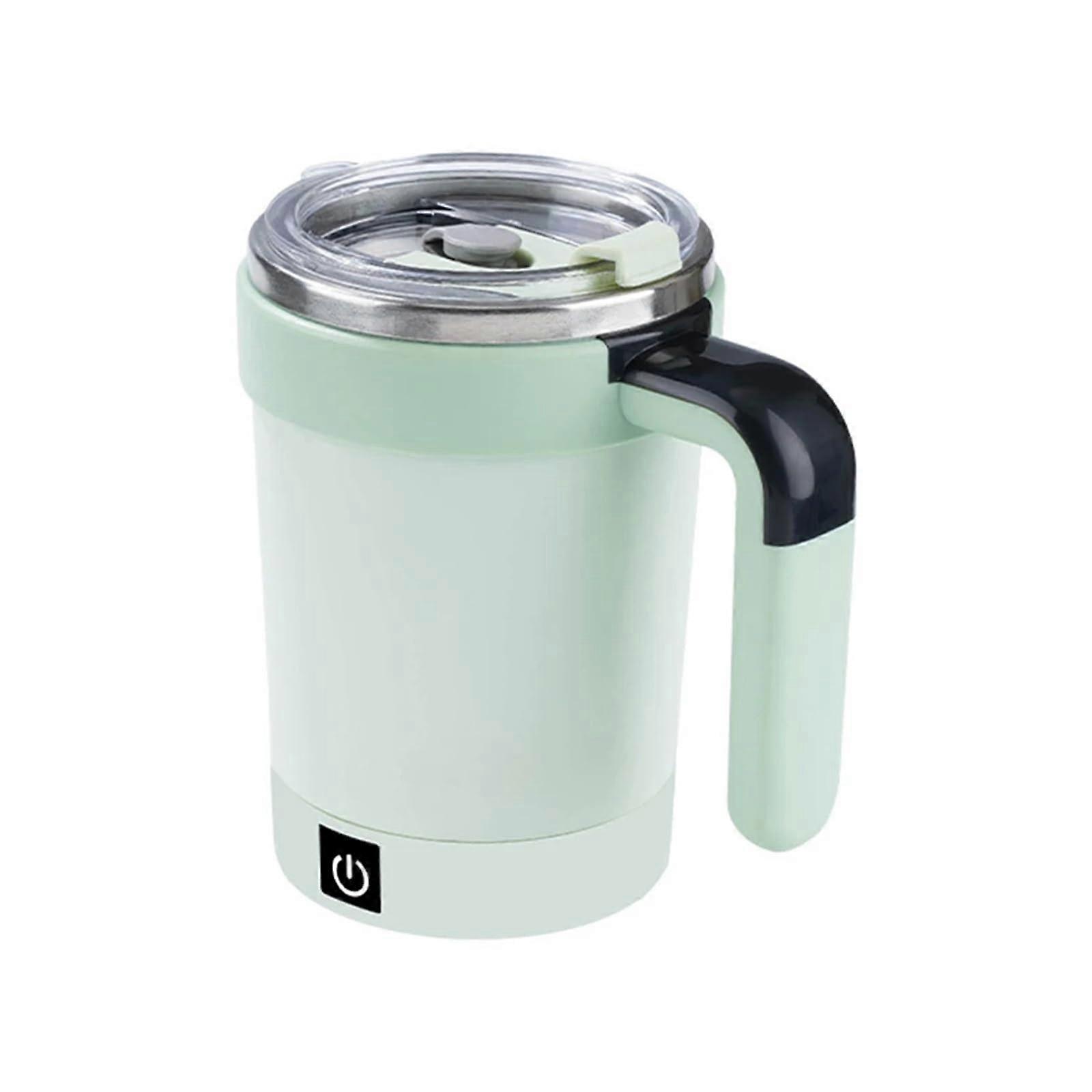 Coffee Mixing Cup Automatic Stirring Mug Magnetic Rechargeable With Touch Display Green Model 1