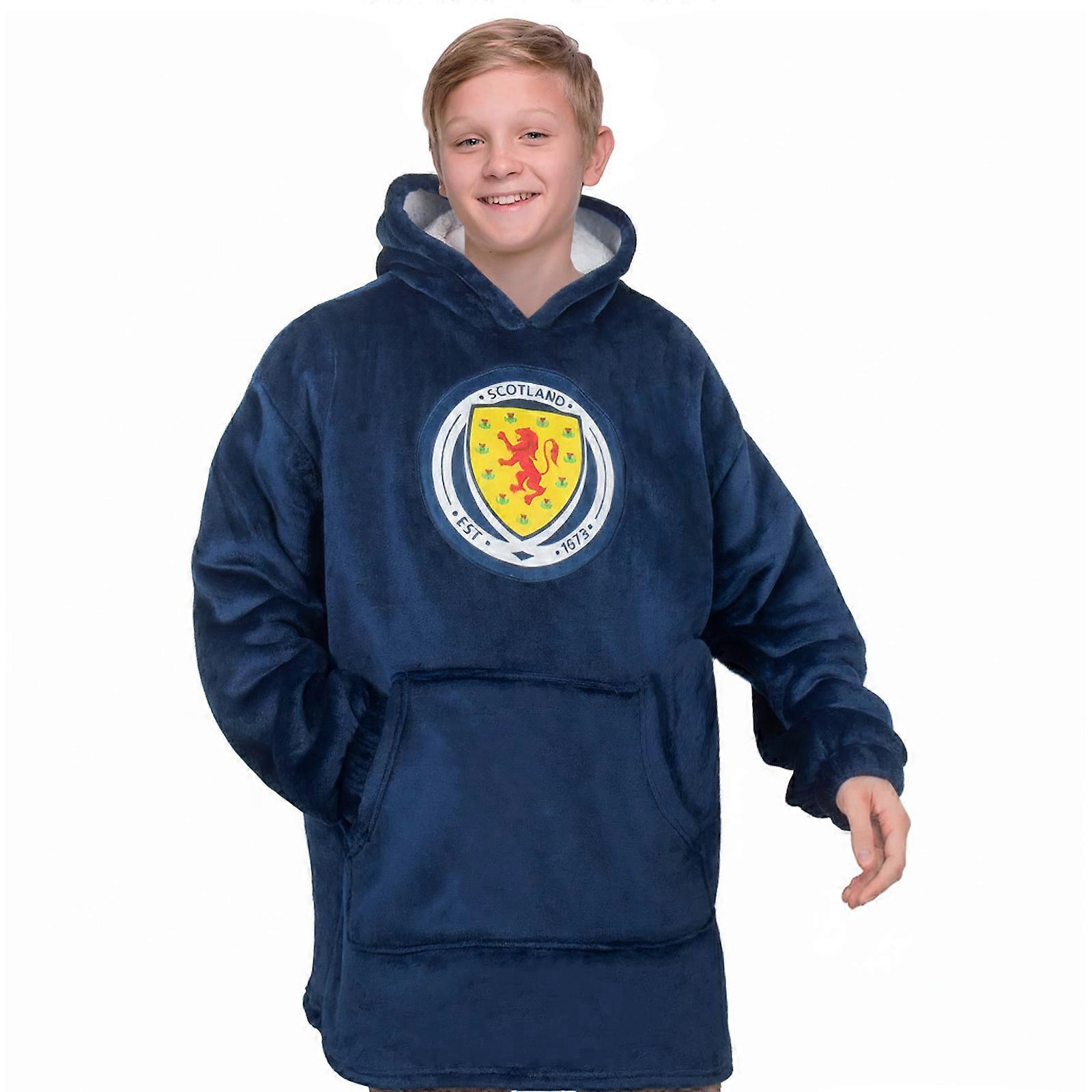 Scotland Kids Oversized Hoodie Blanket - Sherpa Fleece Lined Official Football Gift