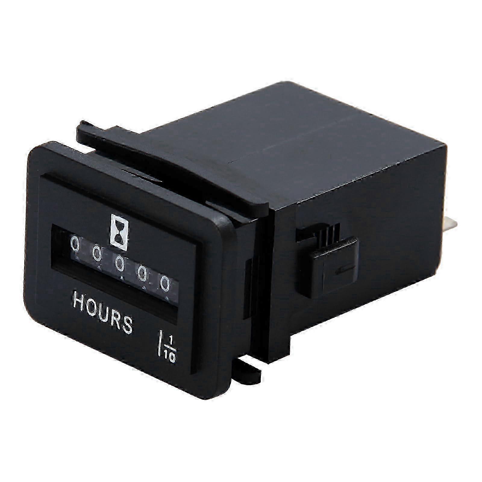 JR-HM001 Mechanical Hour Meter Rectangular Hour Meter for DC 6-80V Power Equipment such as Carts